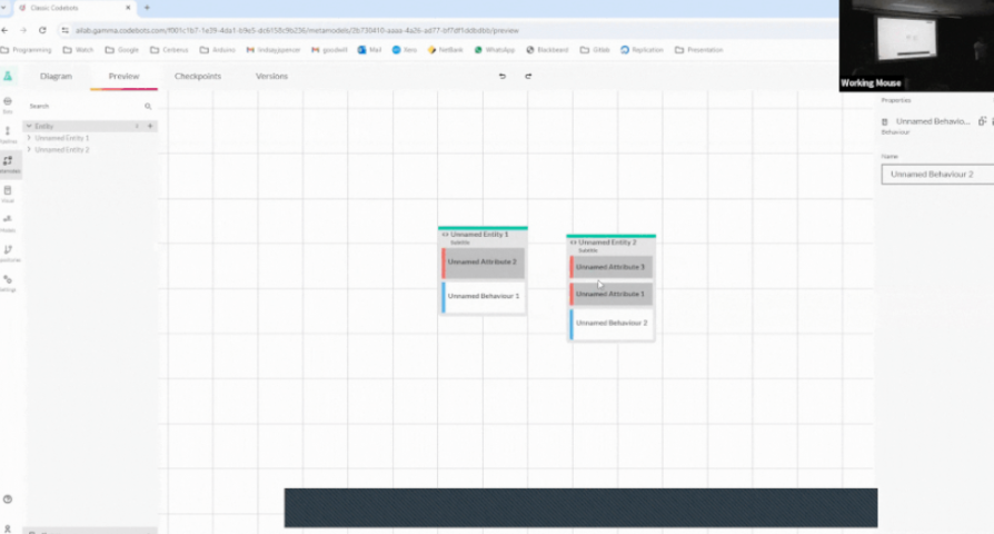 A screenshot showing the layout and multiple containers on codebots