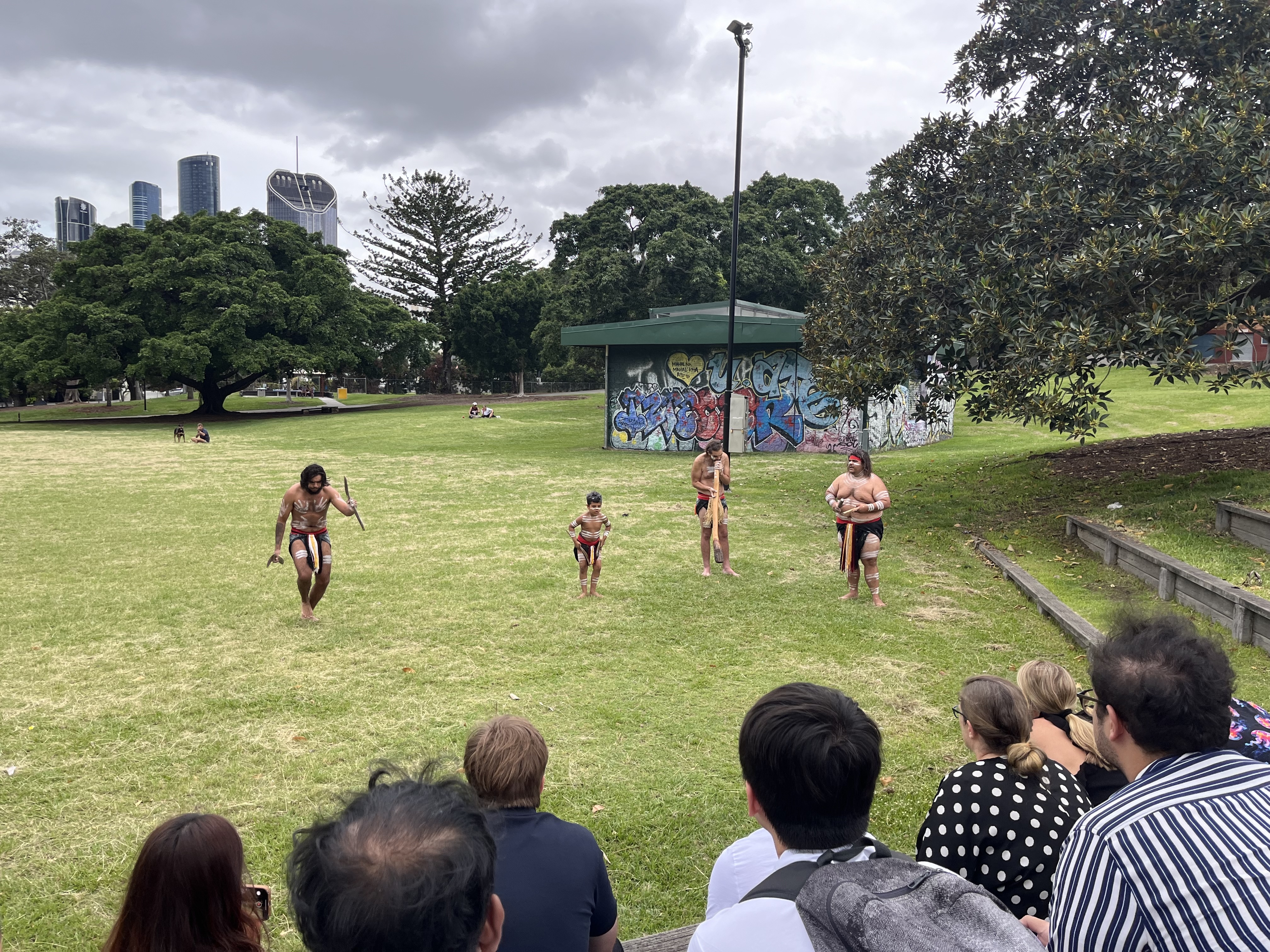 A photo of the aboriginal performers 
