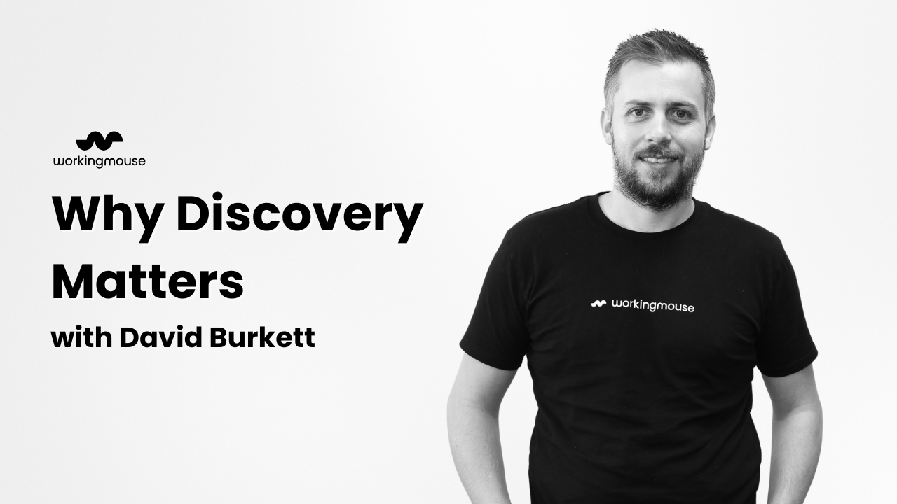David Burkett witht he text " Why discovery matters with david burkett& next to himquot;