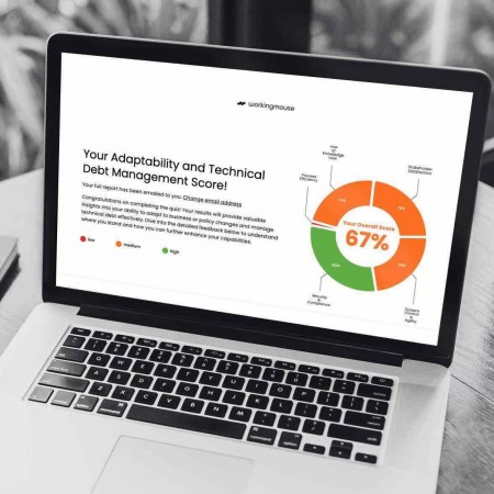 Mockup of the quiz results pages