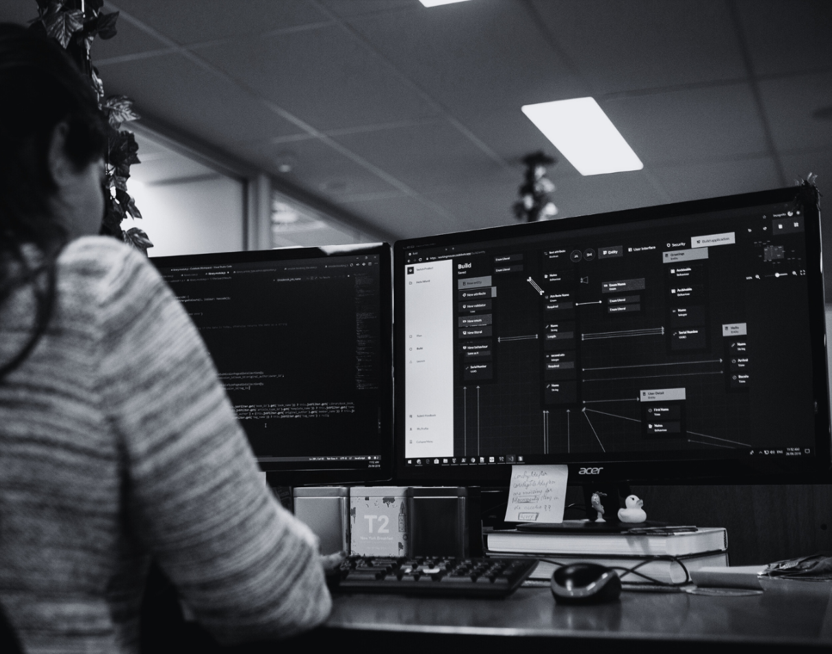 Woman using computer